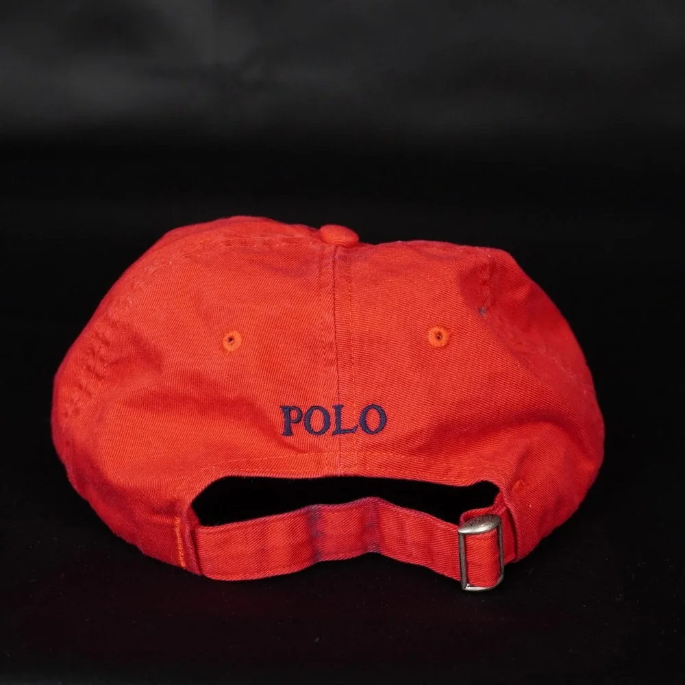 Vintage Polo Ralph Lauren Baseball Cap Mens Red Pony Logo Adjustable Hat